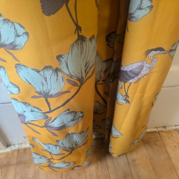 Anthropologie Varun Bahl Yellow Ruffled Floral Jumpsuit - Picture 9 of 10